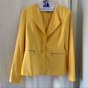 Yellow button front blazer from Laura